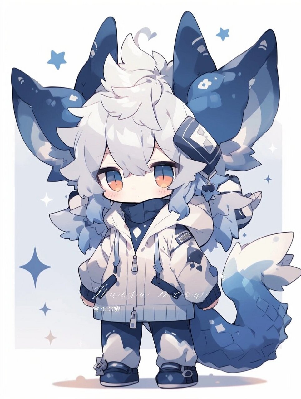 蓝色系|可爱小精灵|萌系兽设 96画风非常宝可梦 数码宝贝,有日系