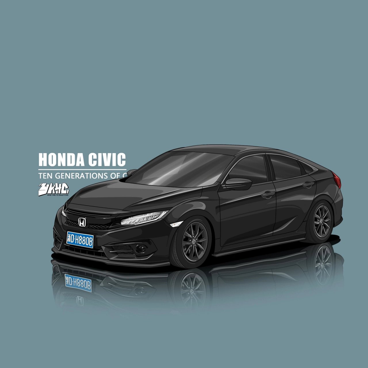 黑武士思域手绘壁纸头像