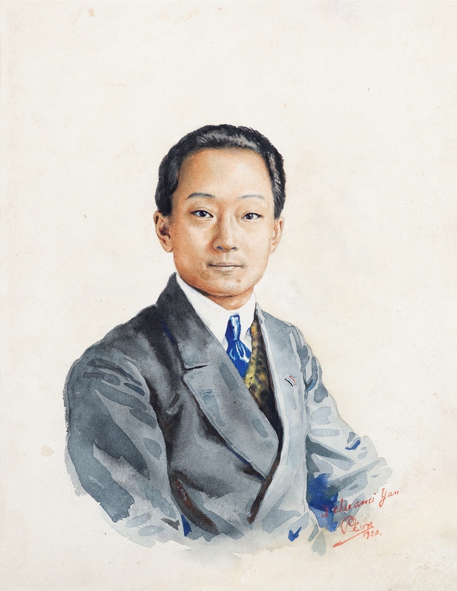 徐悲鸿的水彩人物画通过透明水色与浓淡墨韵的叠加形成层次分明的肌理