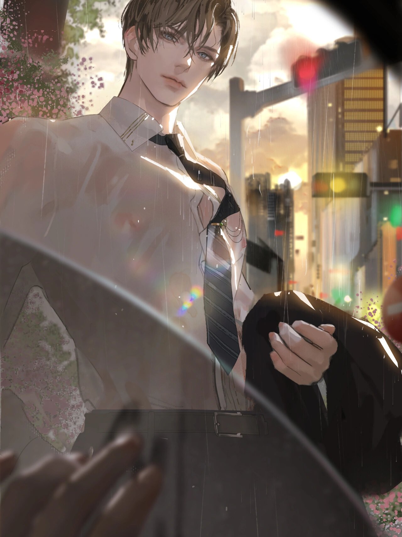 美型男性角色!合作画师 红花血月