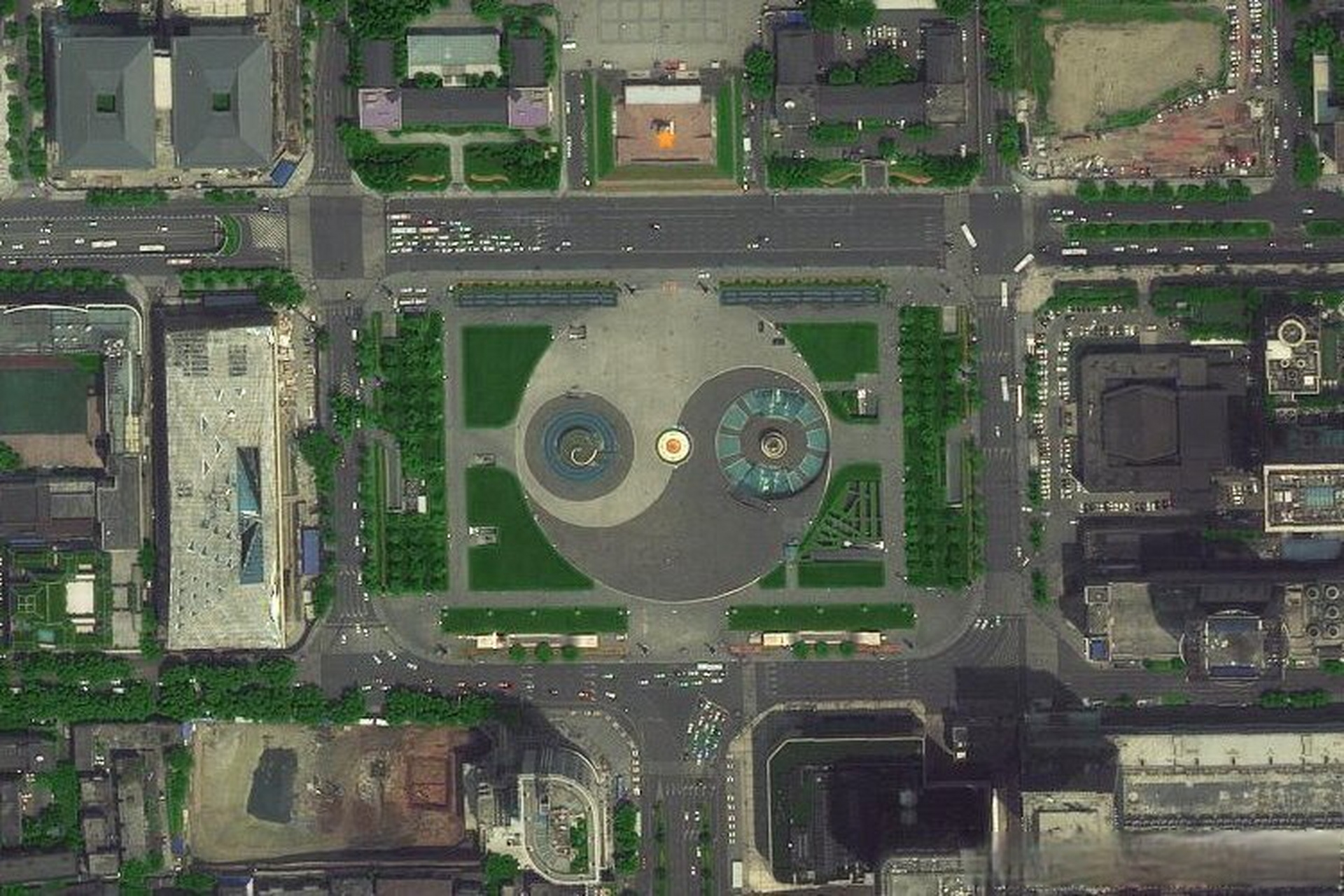 成都天府广场俯视图图片