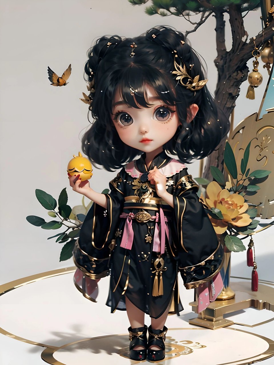 ai绘画q版超级可爱唯美古风汉服美人图壁纸