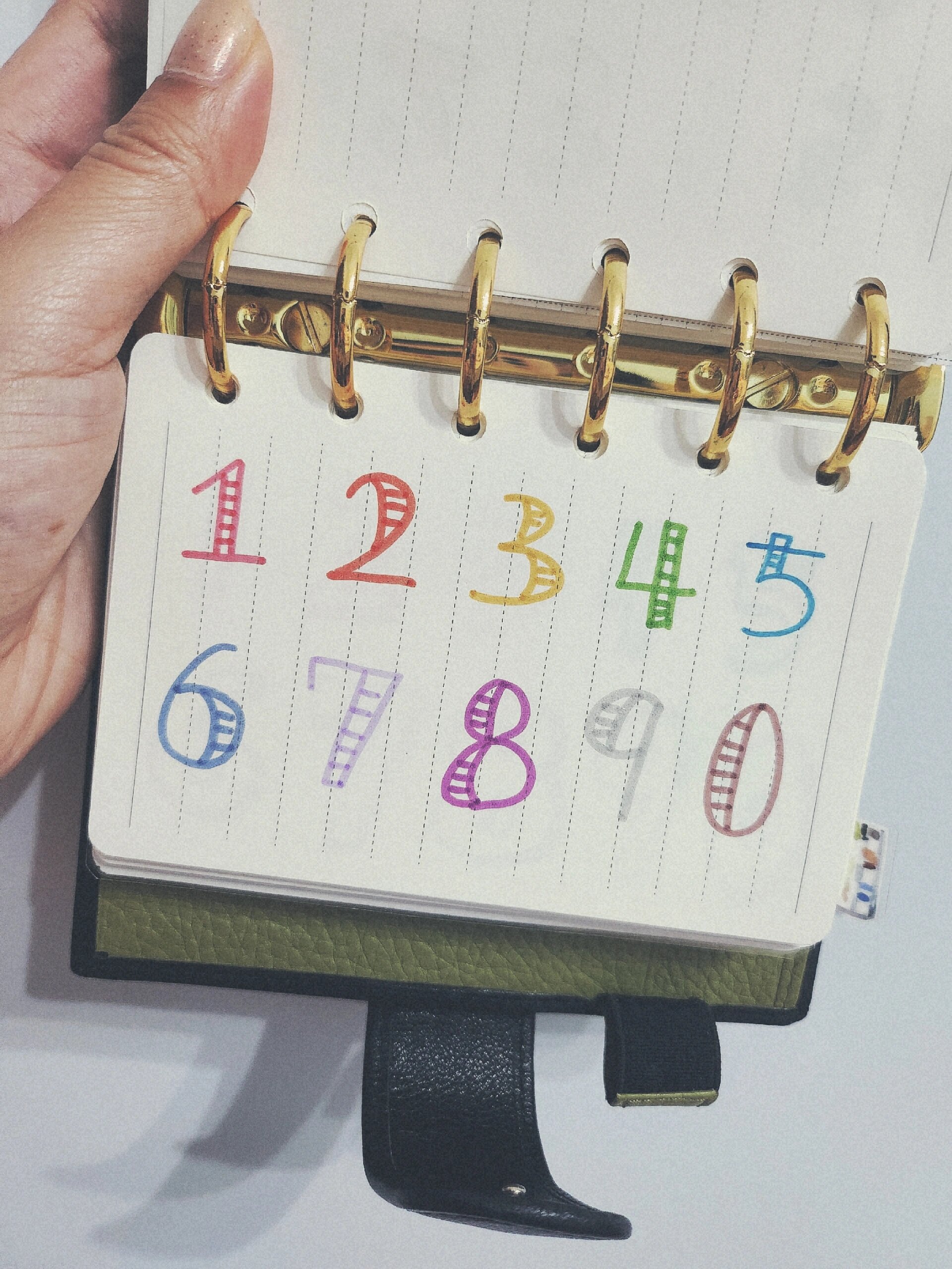 用荧光笔写多巴胺的手帐数字字体!