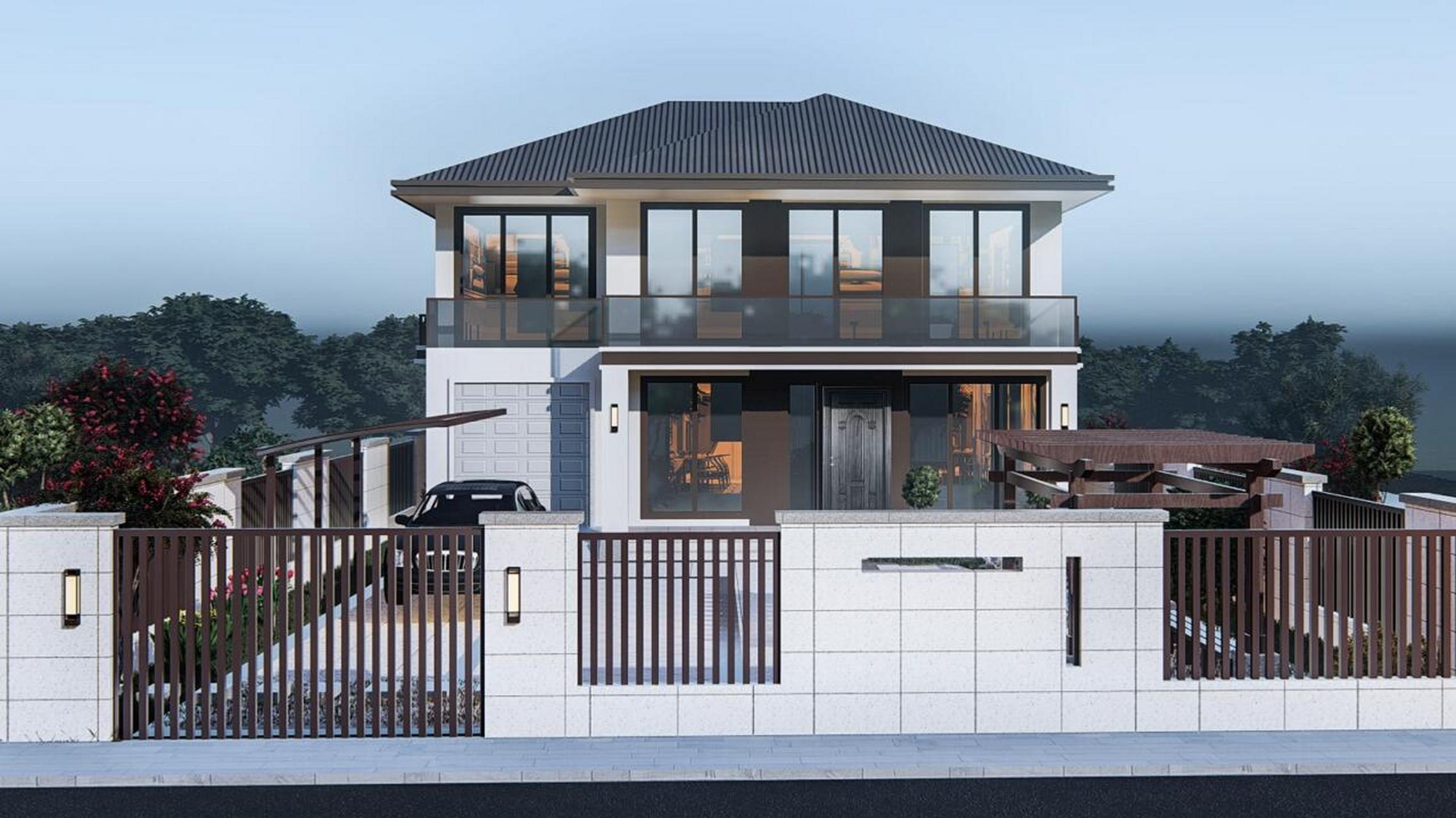 这是位于四川成都市的一栋二层现代风格别墅,业主特意委托我们到铣