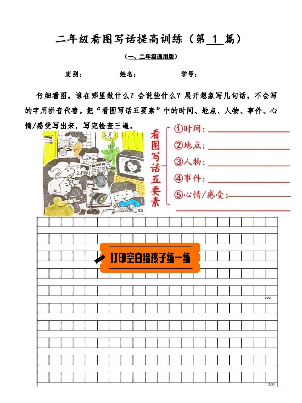 晚饭后的一家人{看图写话} 92 看图写话的技巧和方法