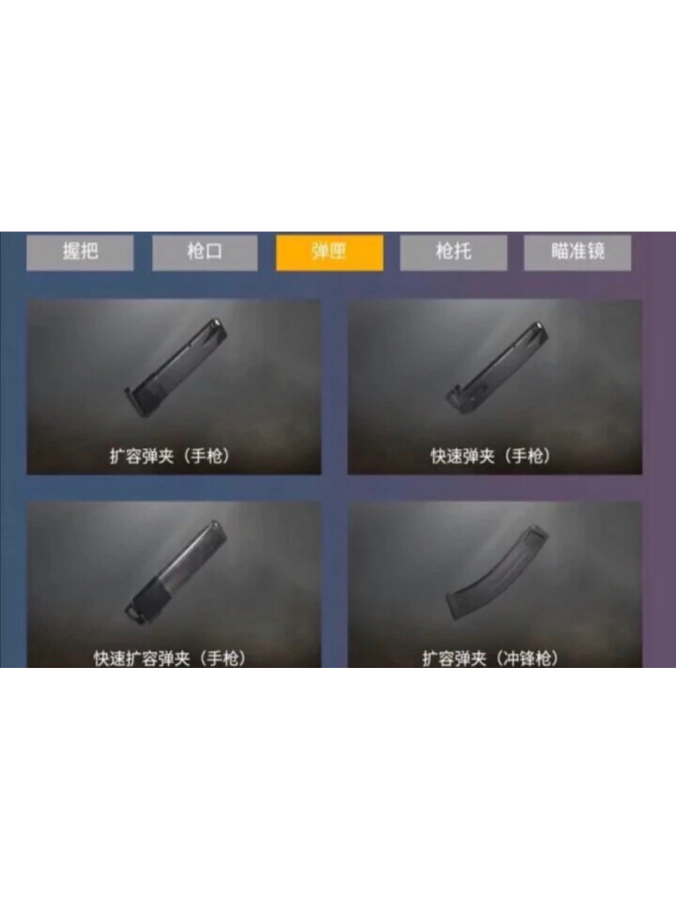 和平精英弹夹类和握把类图解11566 最最开始玩吃鸡的时候我几乎分
