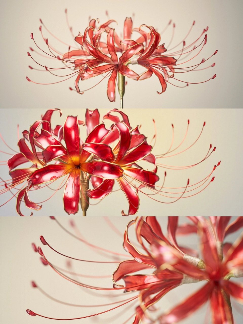 蓝色的曼珠沙华见过么? 蓝色高贵冷艳,红色妖异热烈.