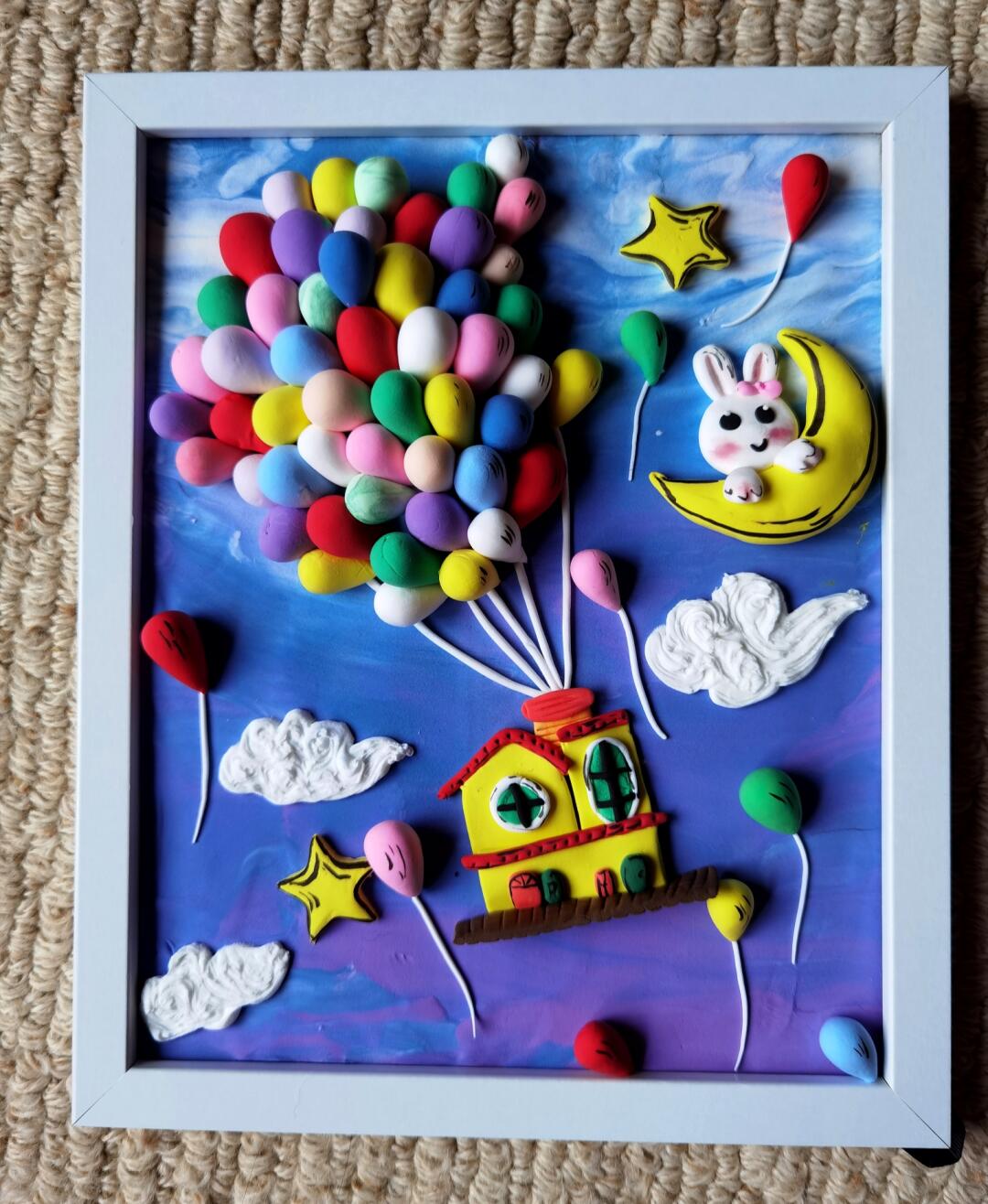 飞屋环游记粘土画儿童节手工珀斯亲子手手作