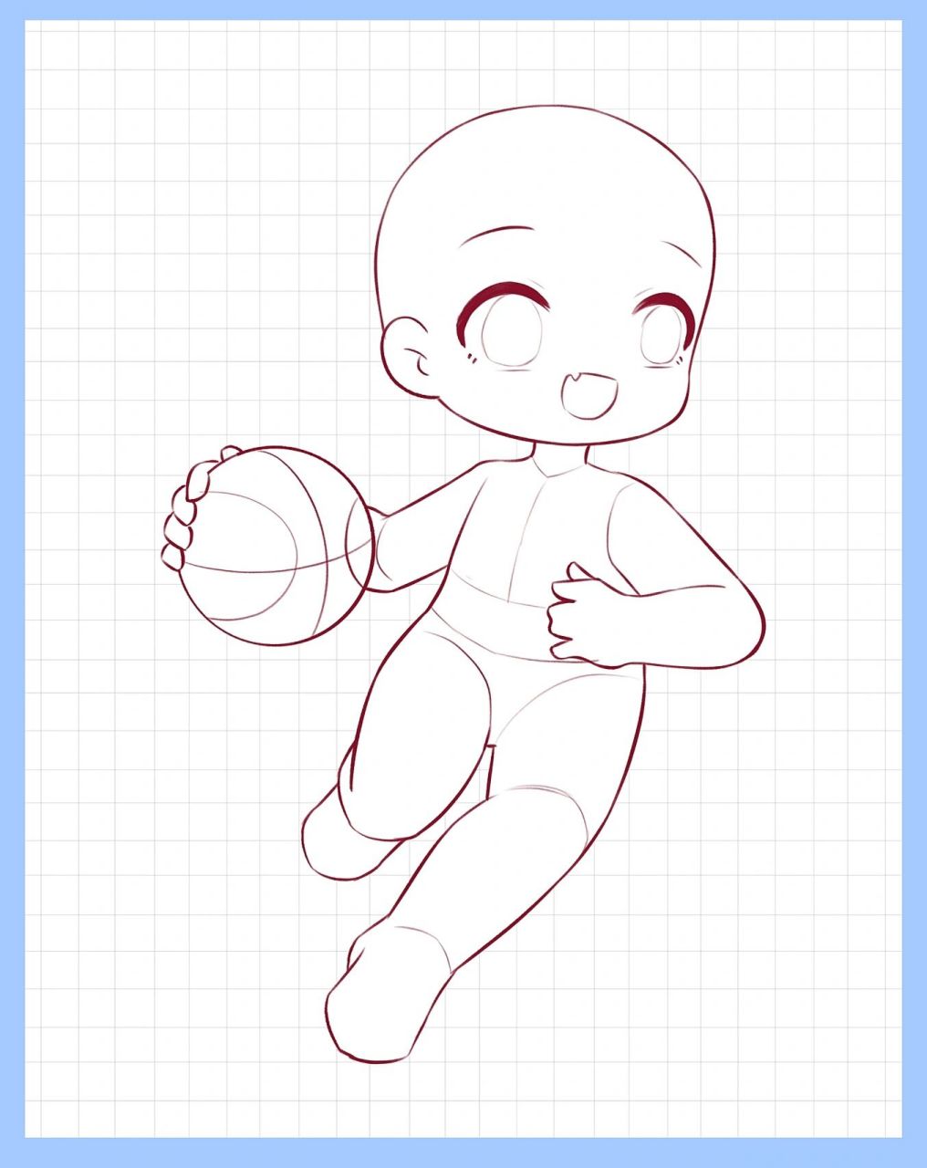 一组q版人物打篮球动态练习 今天是运动健将