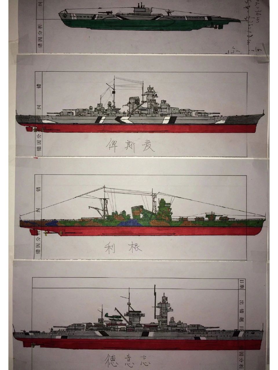 军舰怎么画 正面图片