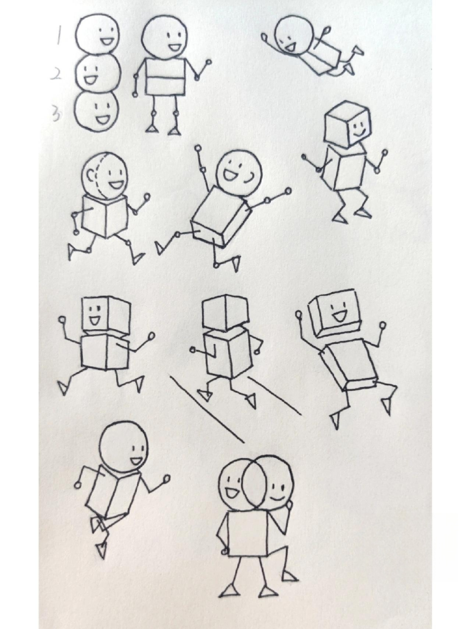 先从立体火柴人画起