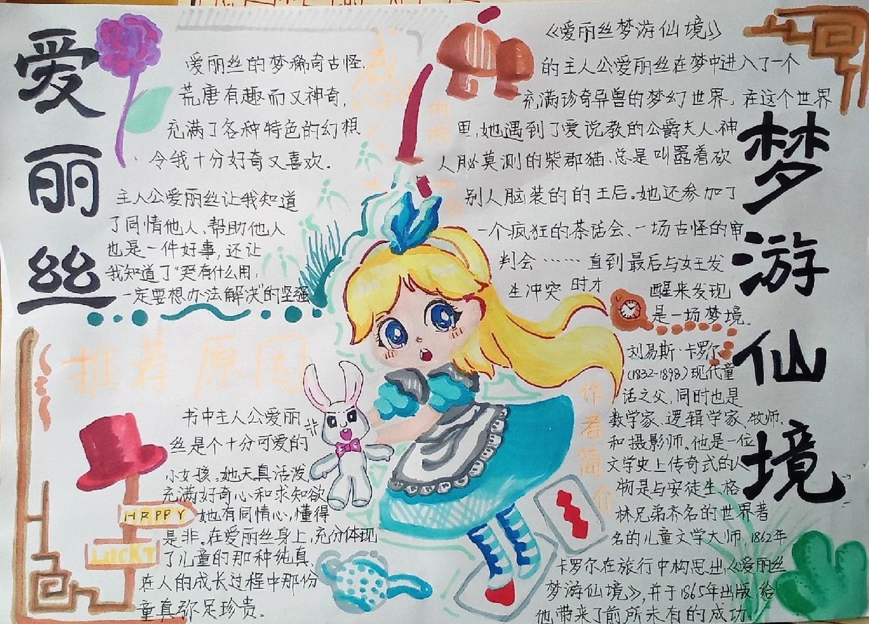 爱丽丝梦游仙境好书推荐卡  卡