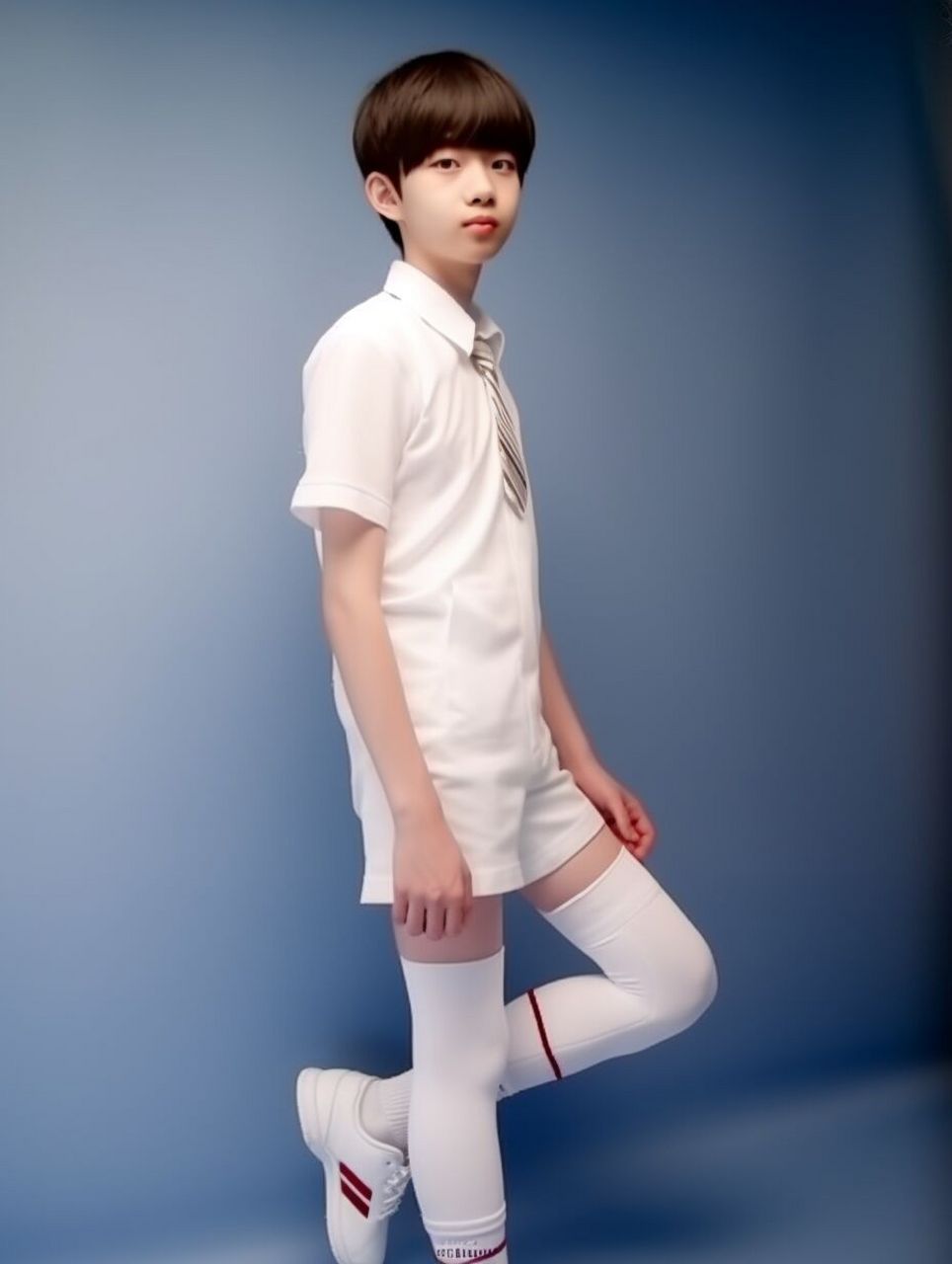 独特穿搭:过膝袜让男生的校服更有个性 这次整理了过膝袜的校服少年