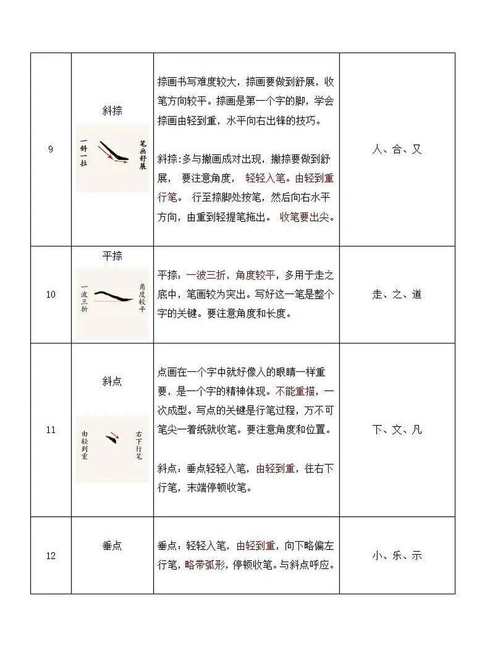 硬笔书法斜捺教案图片