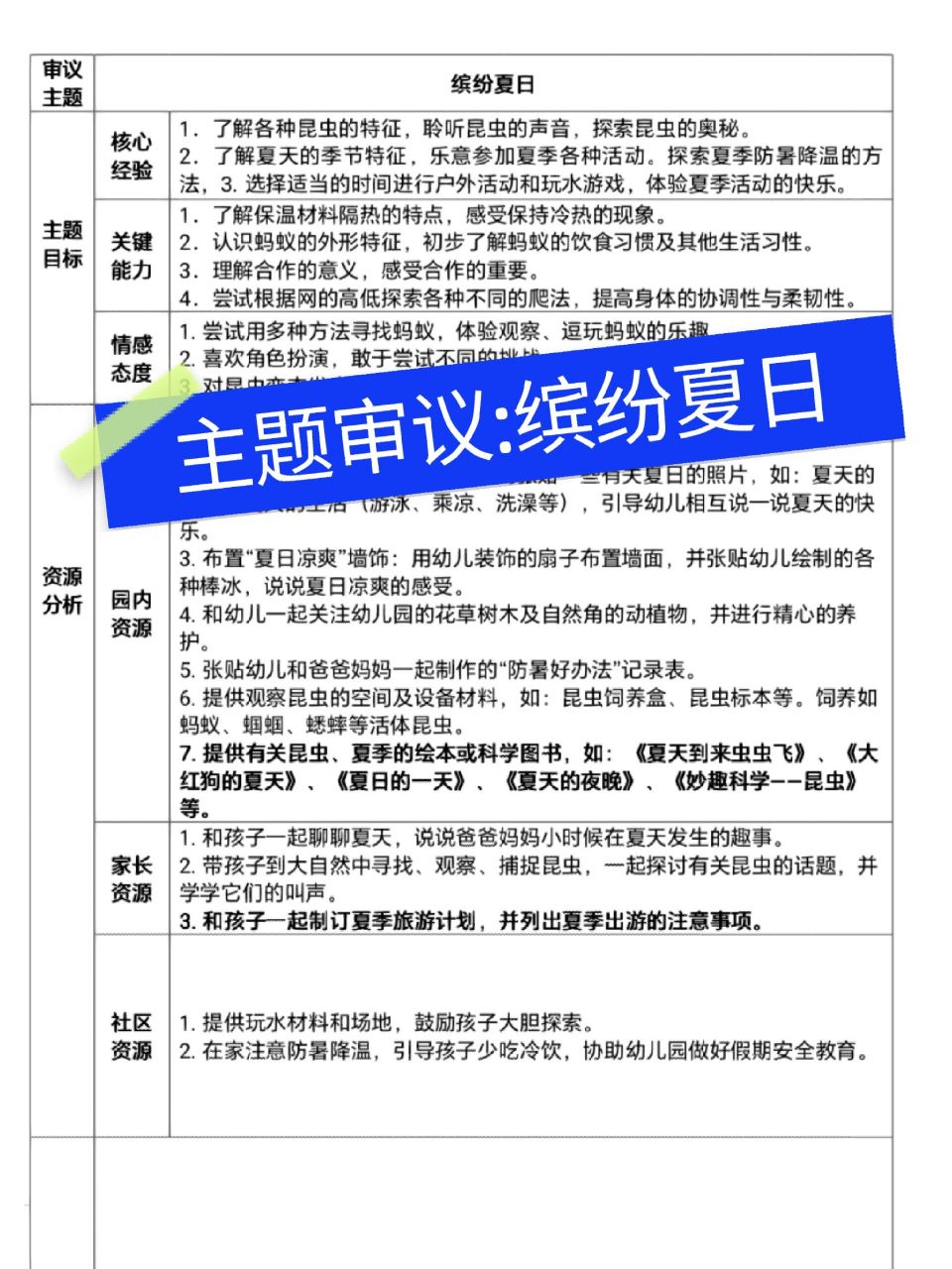 幼儿园主题审议:《缤纷夏日》 幼儿园中班主题审议:《缤纷夏日》