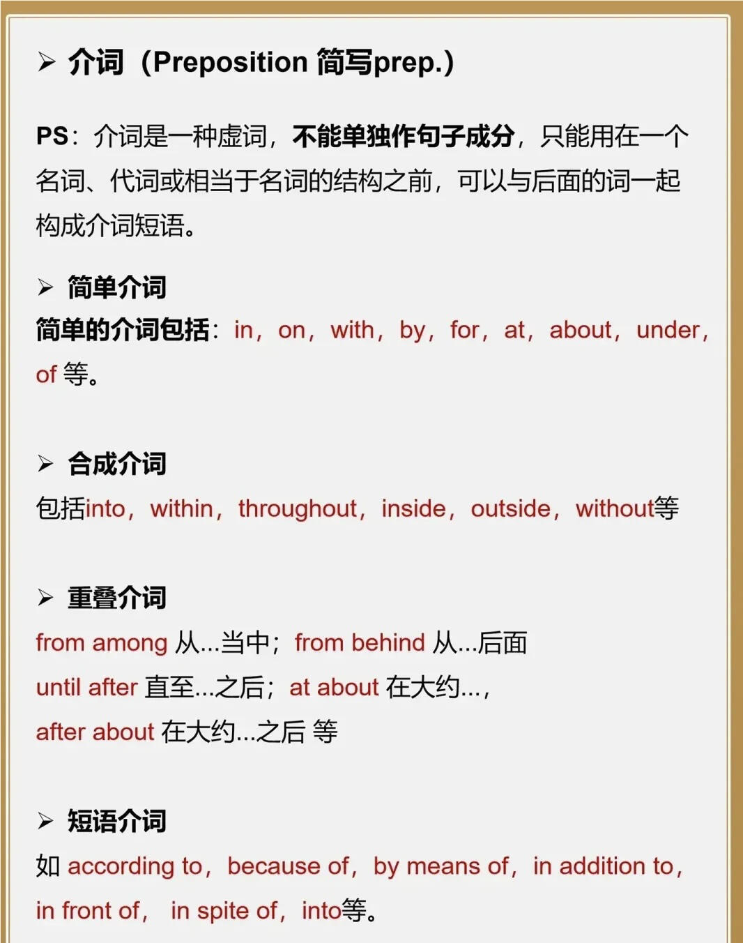 小学语文介词用法思维导图