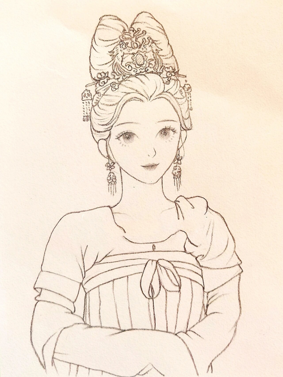 步骤 今天画的参考了杨紫在国家宝藏的造型 唐朝公主 ✨手绘工具:0