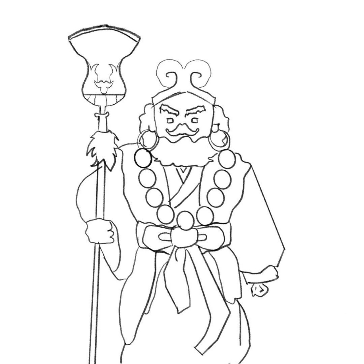 西游记中沙僧 今年我七岁了这是我第二张满意的画.