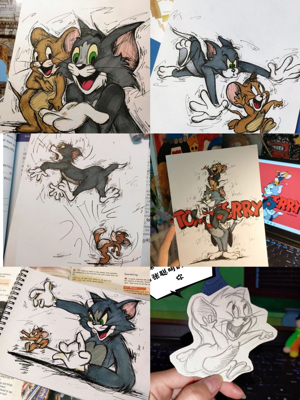 一些猫和老鼠手绘合集~ 永远爱tom&jerry