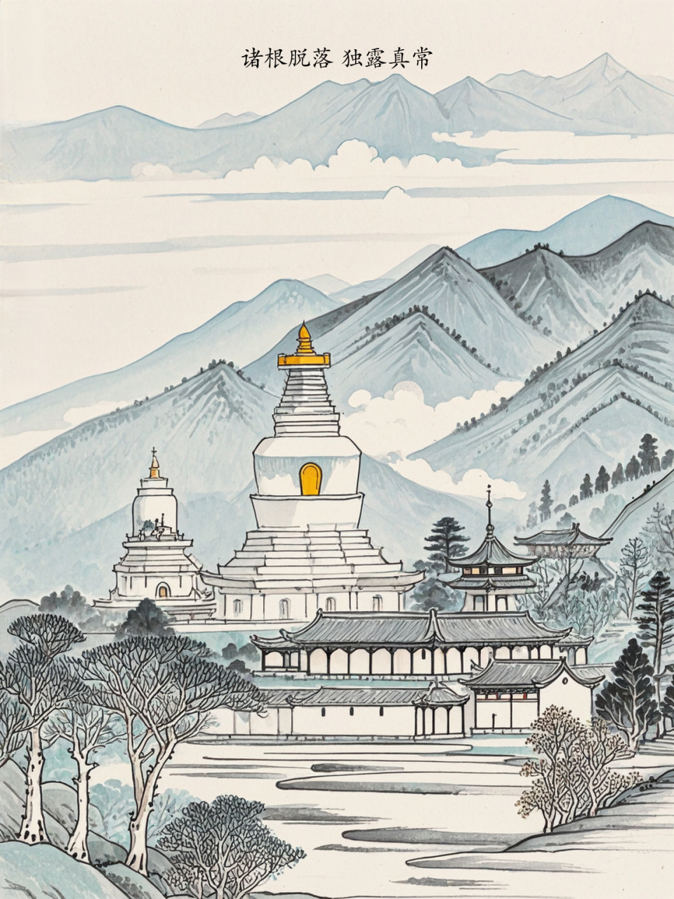 (莲池大师)  伊庵权禅师以其极为锐意的修行态度而著称,每至夜晚时分