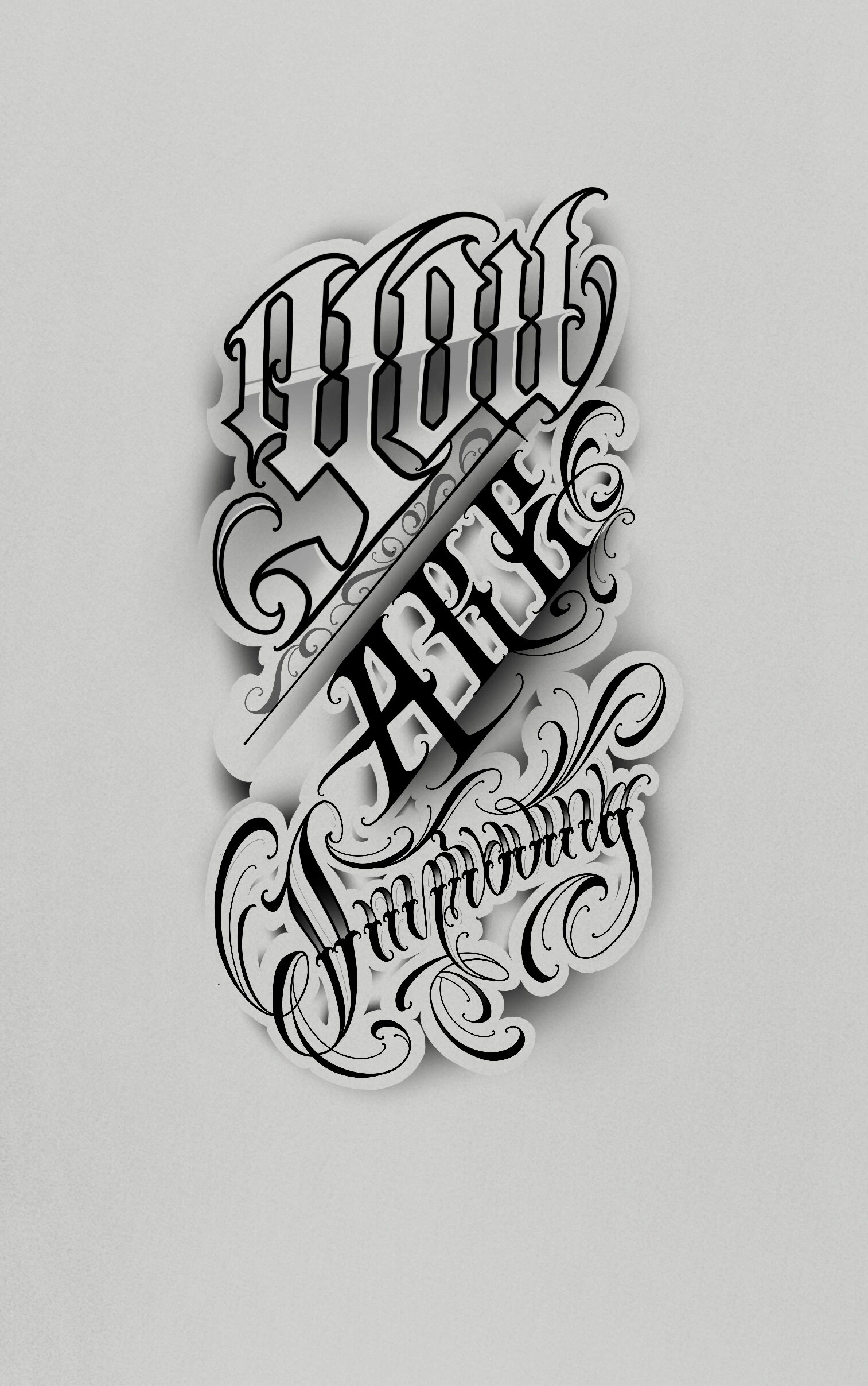 花体字设计|字体纹身|胳膊纹身