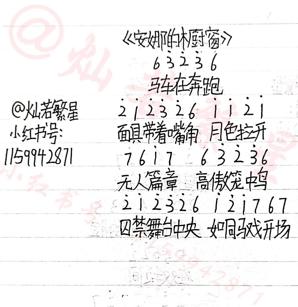 《安娜的橱窗》简谱 《安娜的橱窗》简谱,下一次想看什么简谱,请在