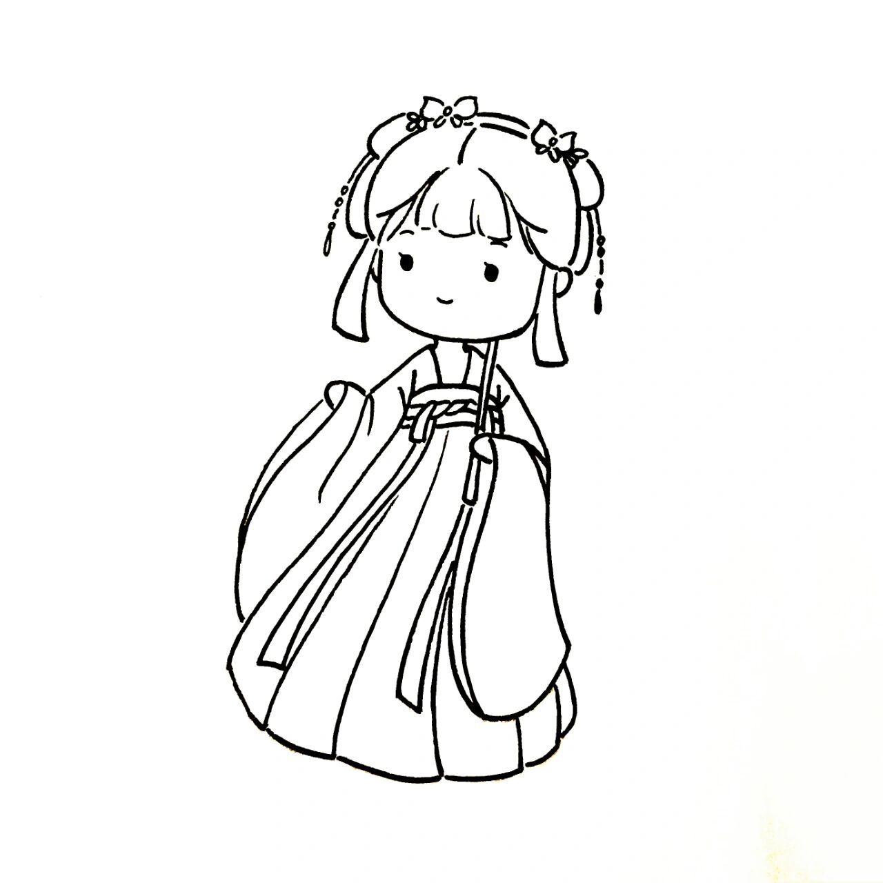 古风简笔画教程|撑伞的汉服少女 好久不见,甚是想念7815 大家想我
