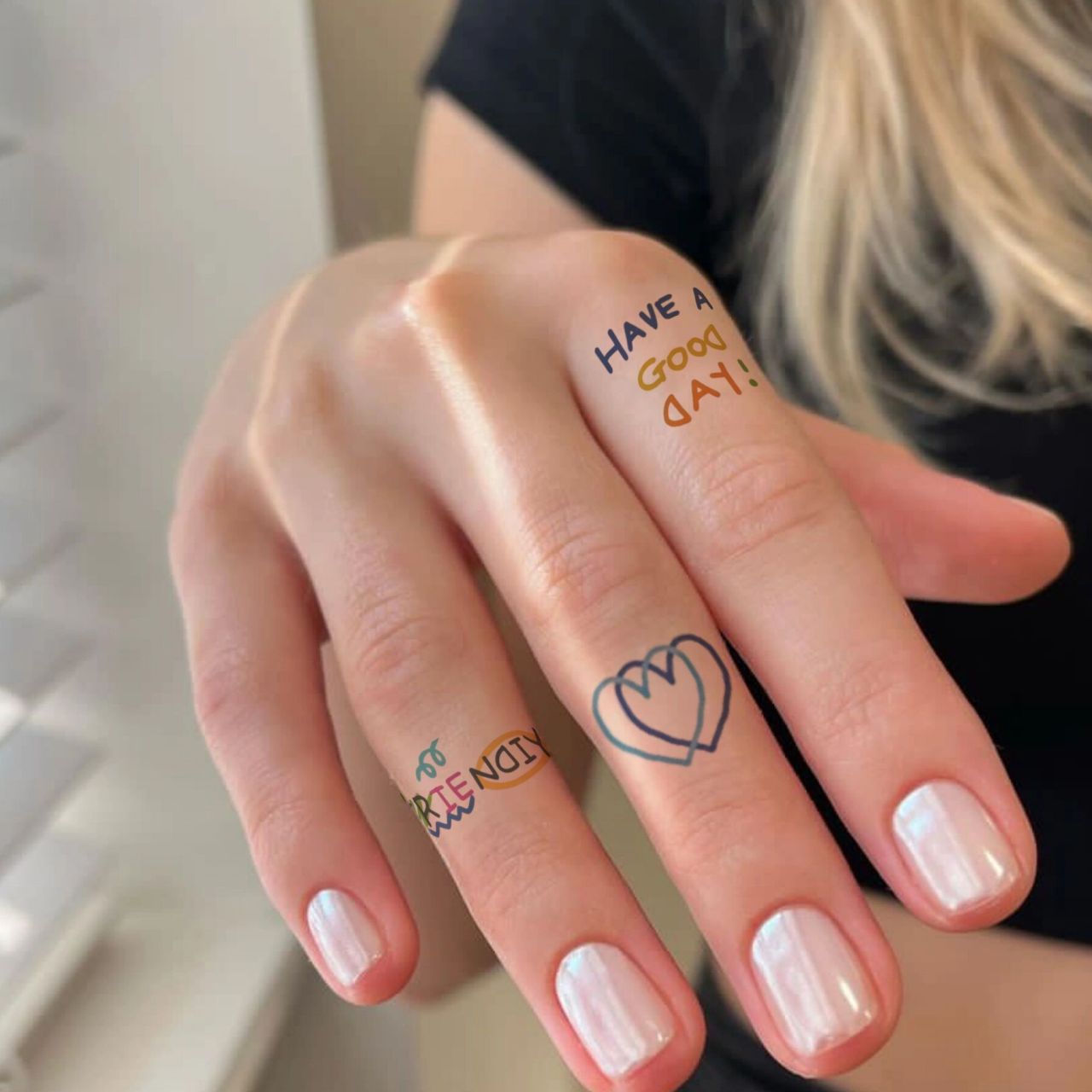 彩色手指纹身贴合集 butoo纹身贴|纹身设计|彩色纹身|女生纹身|小清新