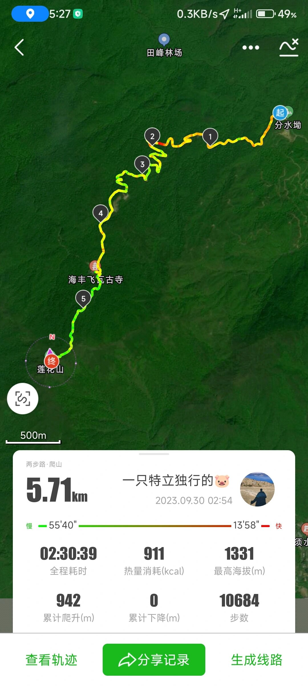 海丰莲花山登山路线图片