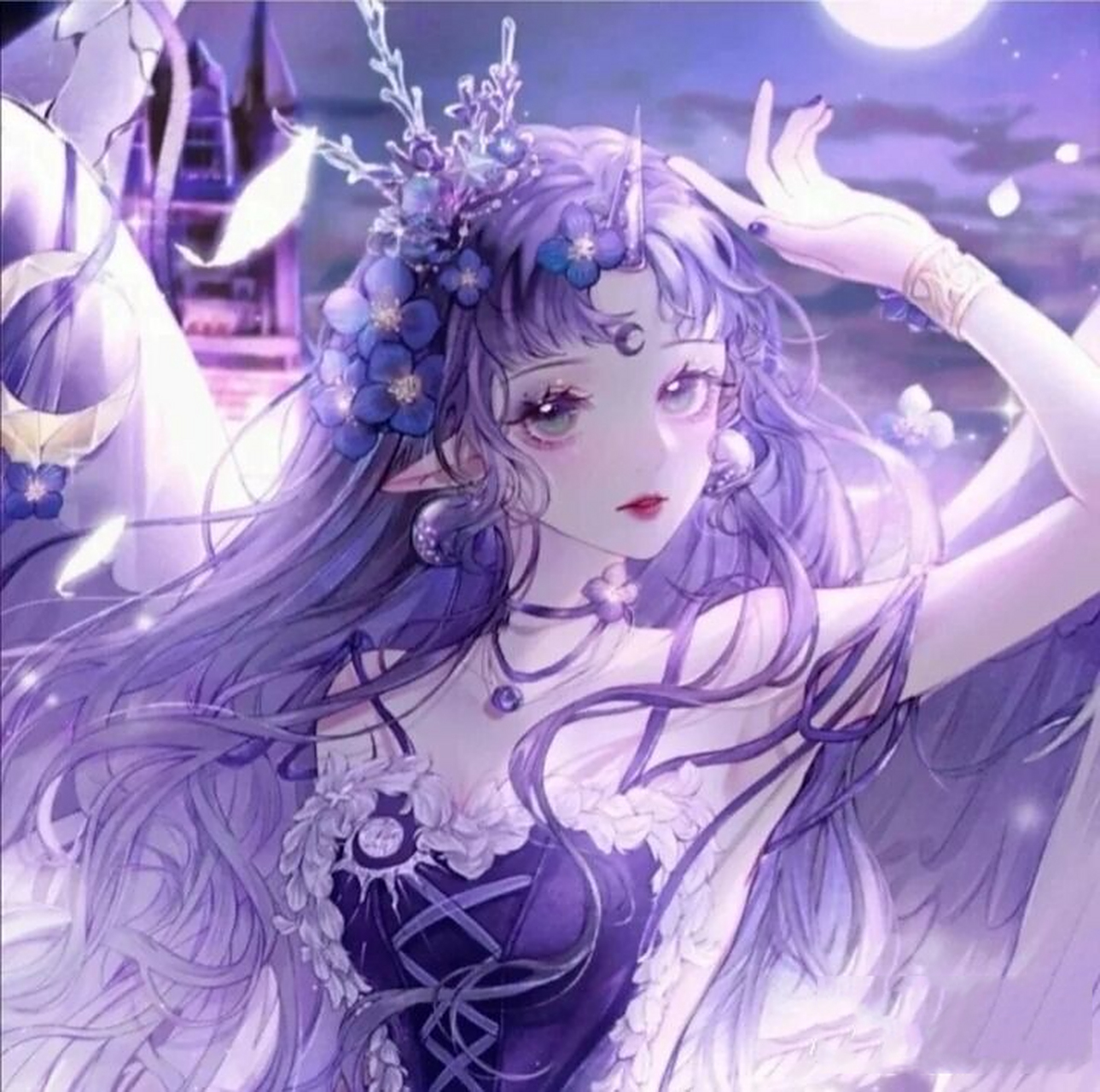 可爱3人闺蜜头像 粉色蓝色紫色(071770ω7017`)