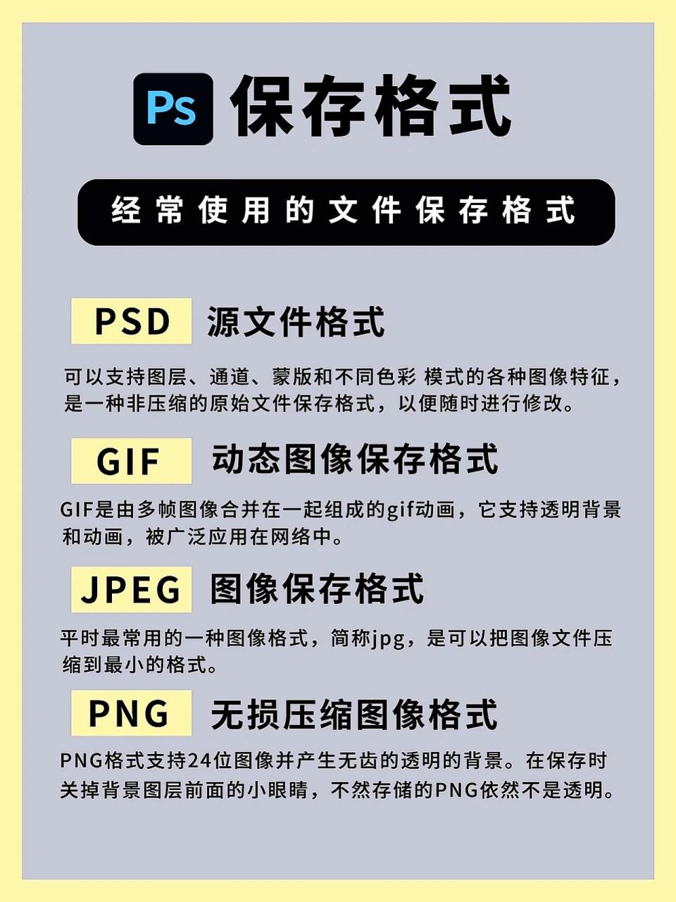 常用的ps保存格式 psd 源文件格式 可以支持圖層,通道,蒙版和不同色彩