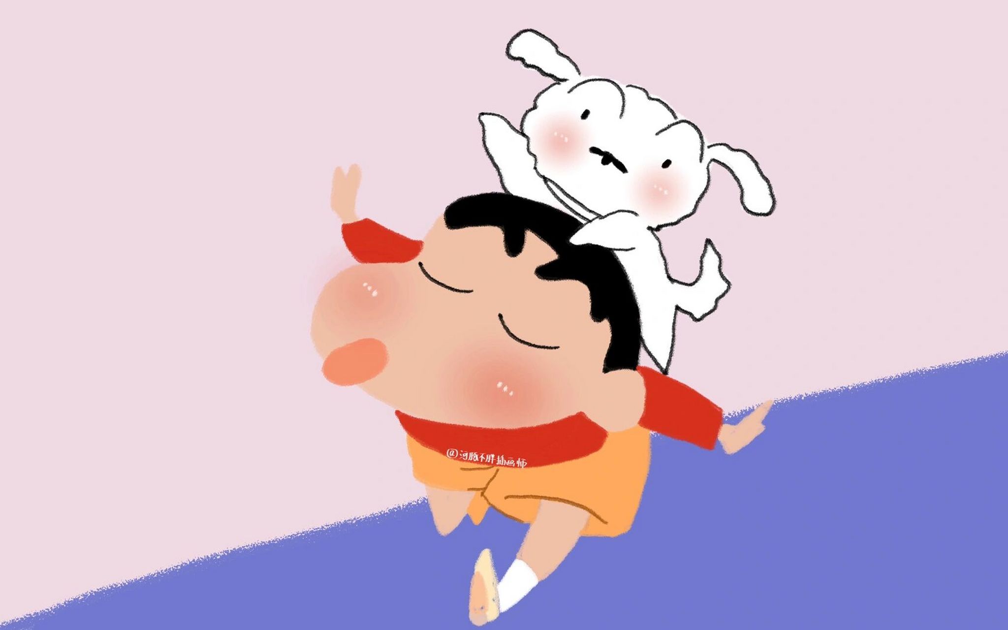 蜡笔小新可爱电脑壁纸 你们想要的深色电脑壁纸来了,按的是macbook