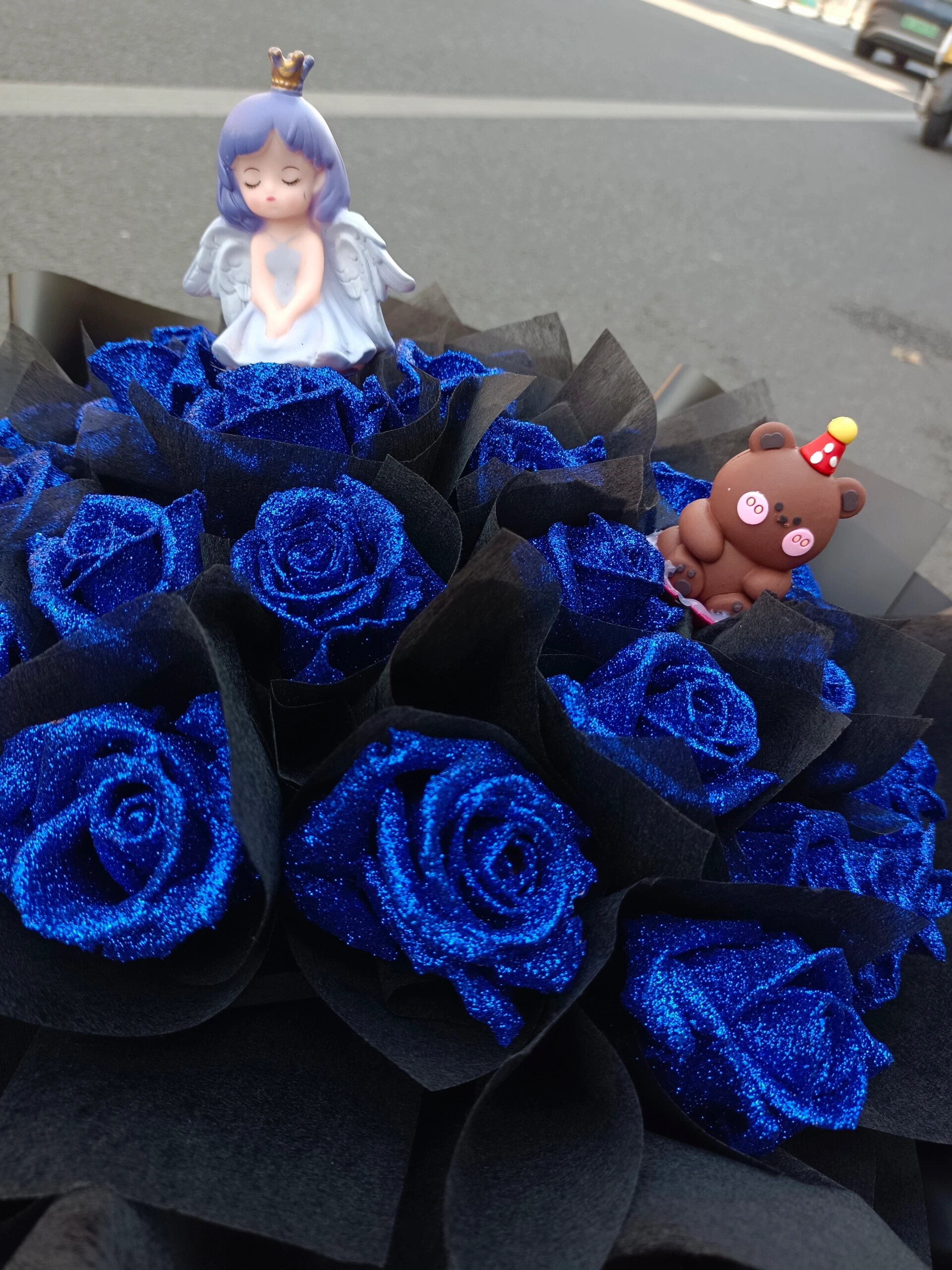 蓝色妖姬花束