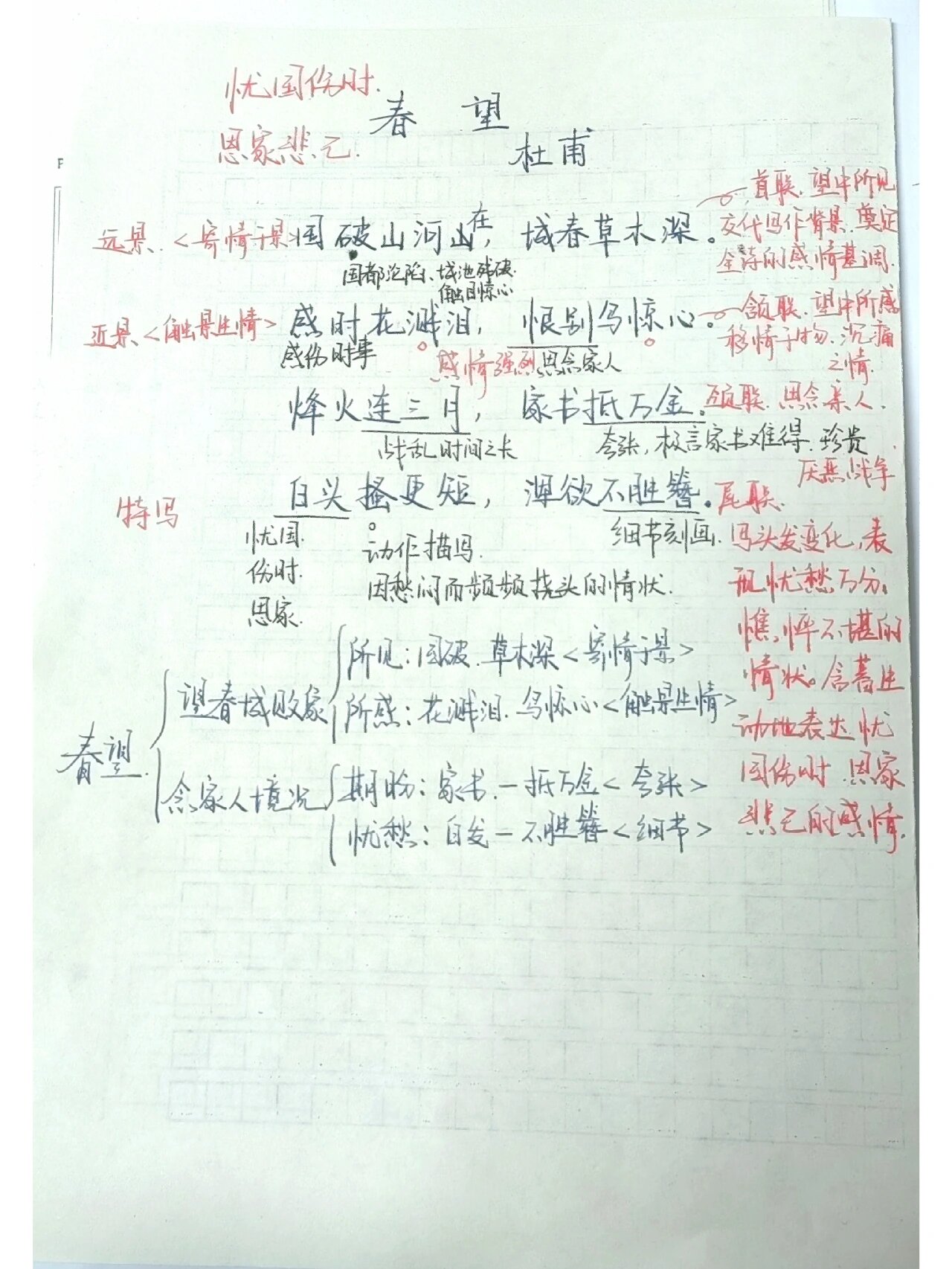 春望古诗翻译图片