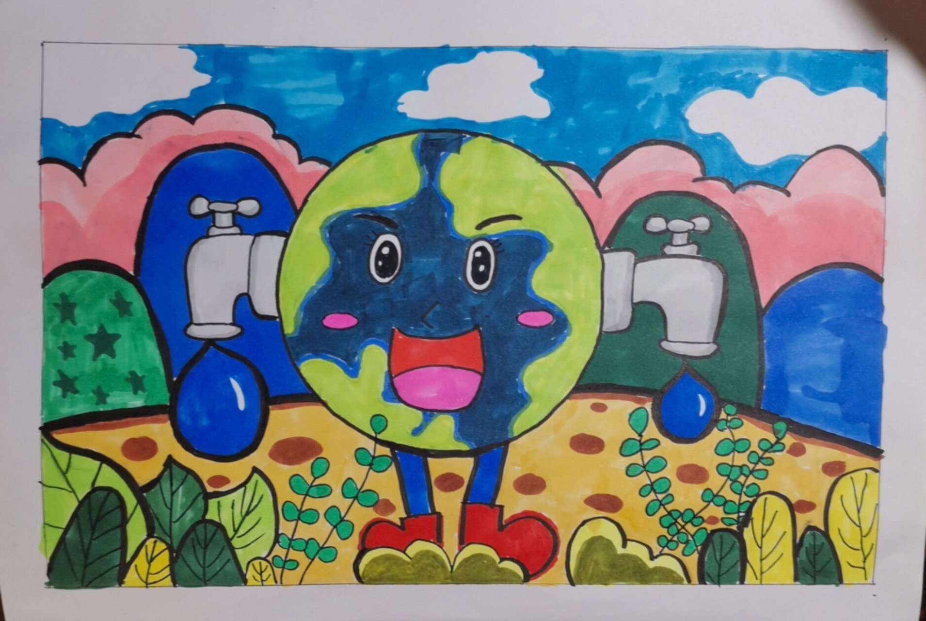 节约用水手抄报 绘画