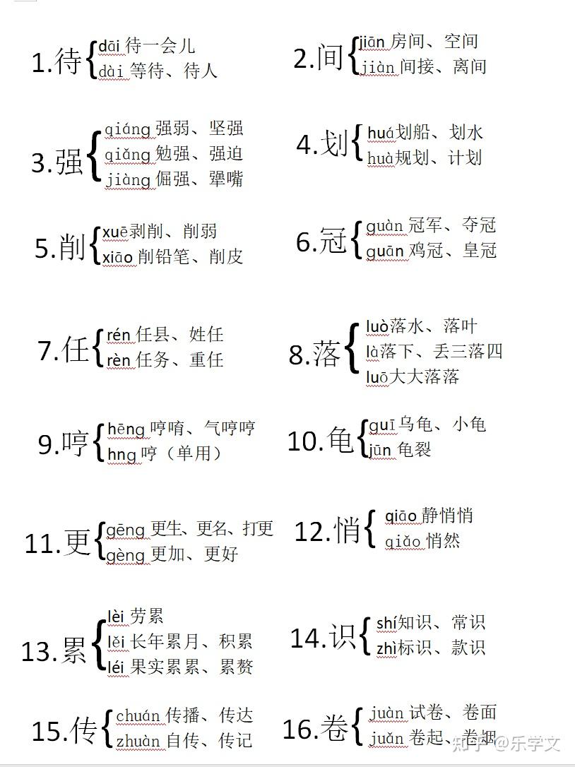 糊的多音字图片