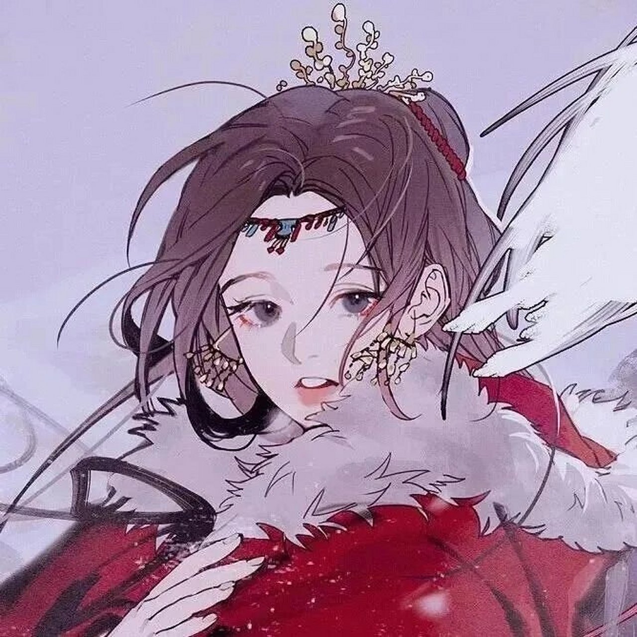 二次元古风头像女生红衣