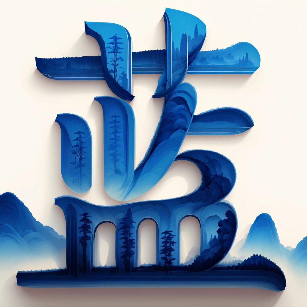 字体设计·蓝·姓氏头像