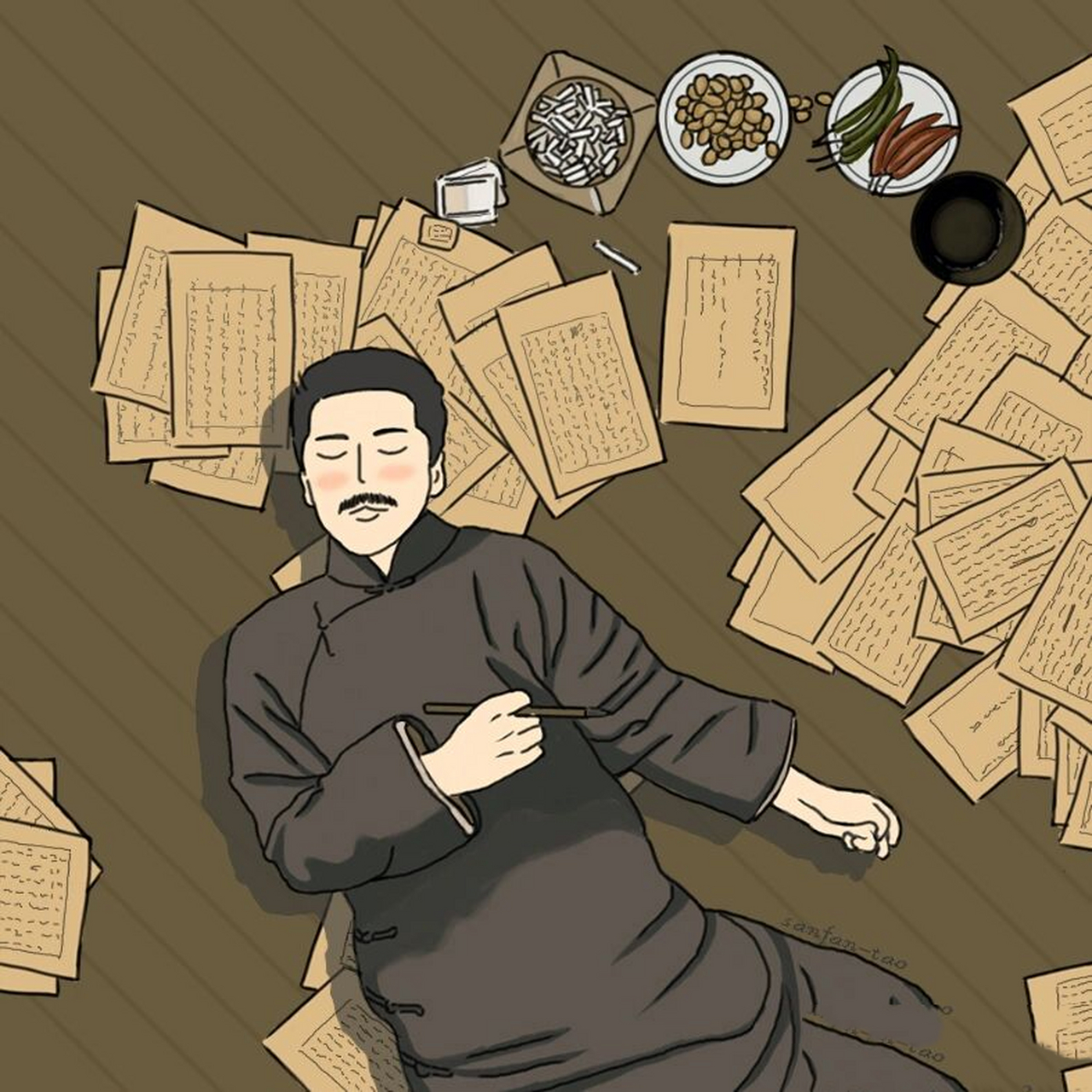 鲁迅先生手绘 《觉醒年代》真的好好看 被鲁迅先生圈粉 太可爱了