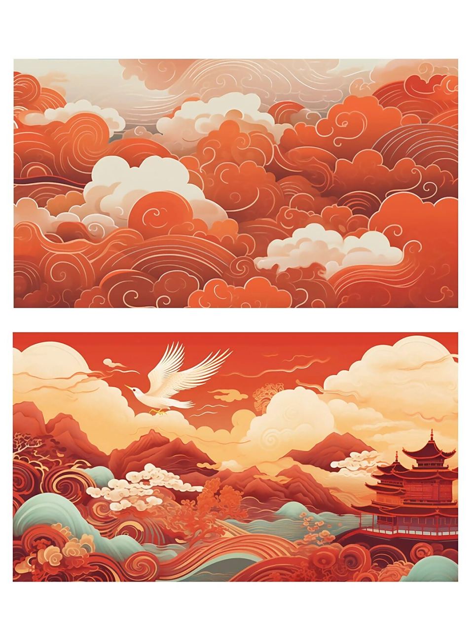 [勾引r]免抠素材|96祥云·国风背景 祥云图案极其讲究寓意,表达人们