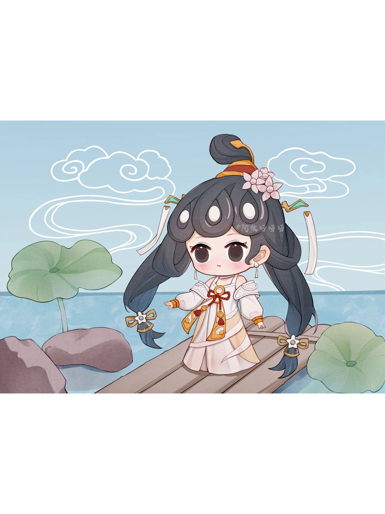 q版插画|王者大乔白蛇皮肤q版人物