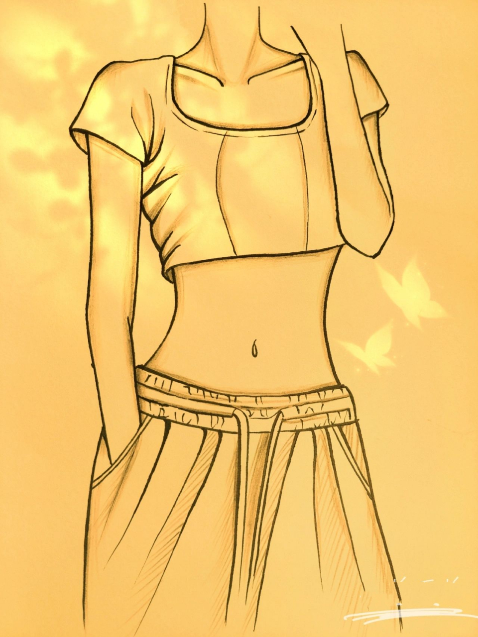 美女黑白简笔画#绘画教程43(附过程) 辣妹简笔画74绘画过程74好久