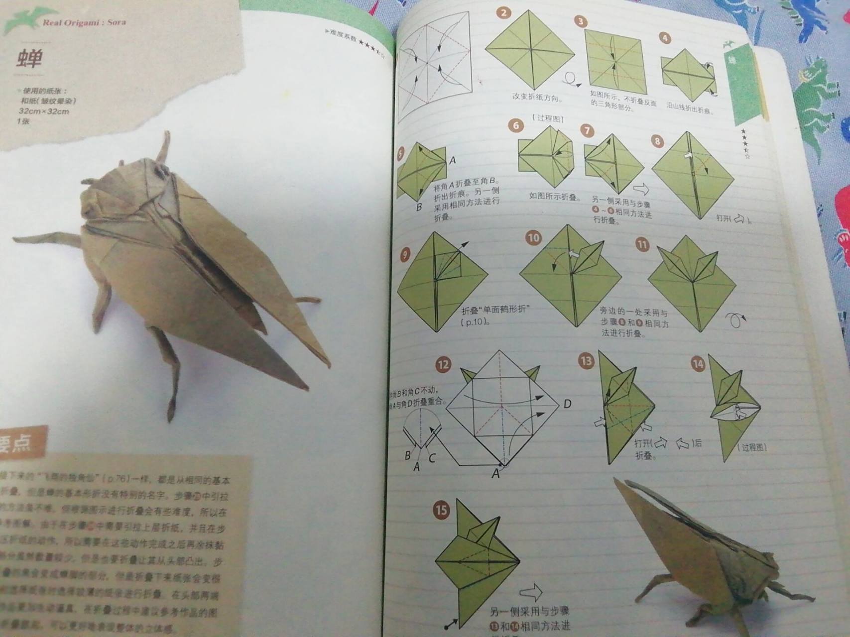折纸蝉(图解教程)