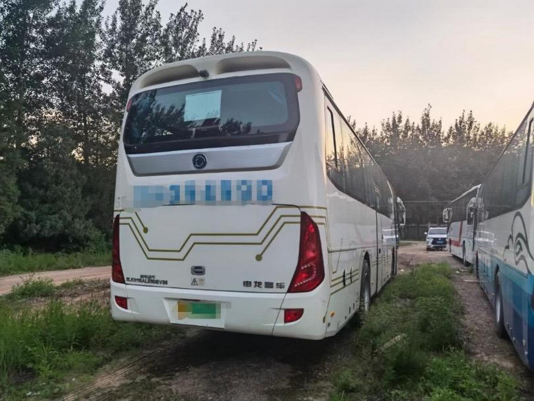 新到5台纯白色申龙50座新能源纯电动客车,18年上牌,非营运173度电国轩