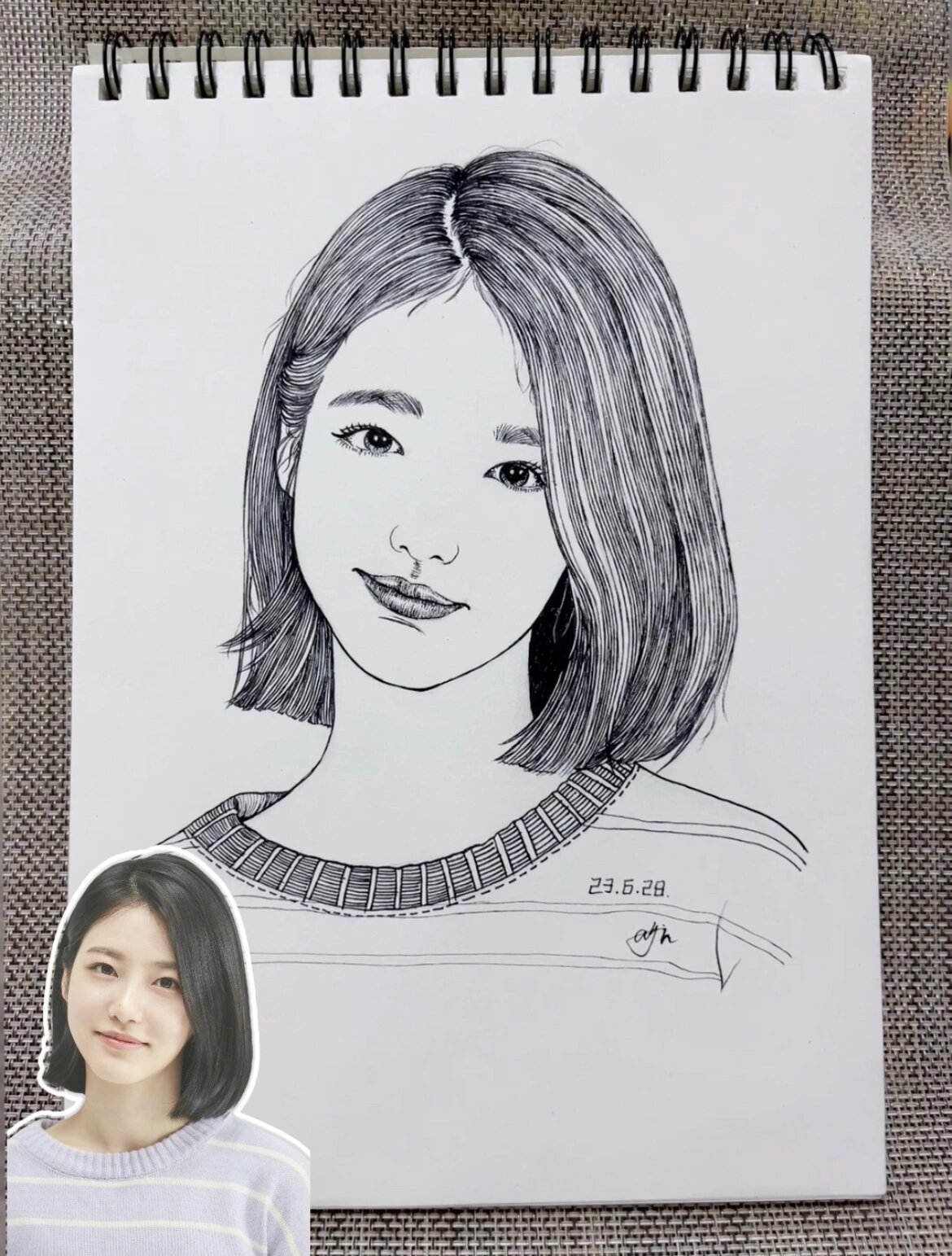 线描头发 女孩儿图片