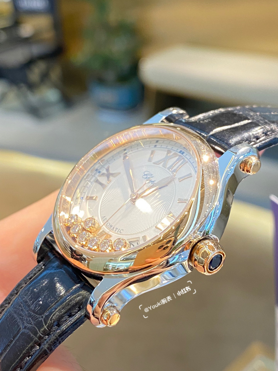 三万多就能拿下的萧邦七钻手表99 chopard萧邦快乐钻18k间金七钻,36