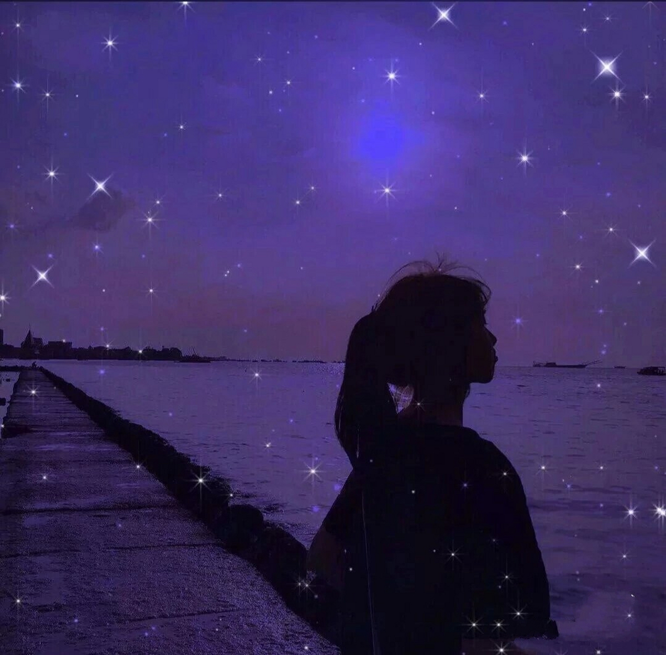 真人女生星空头像 2