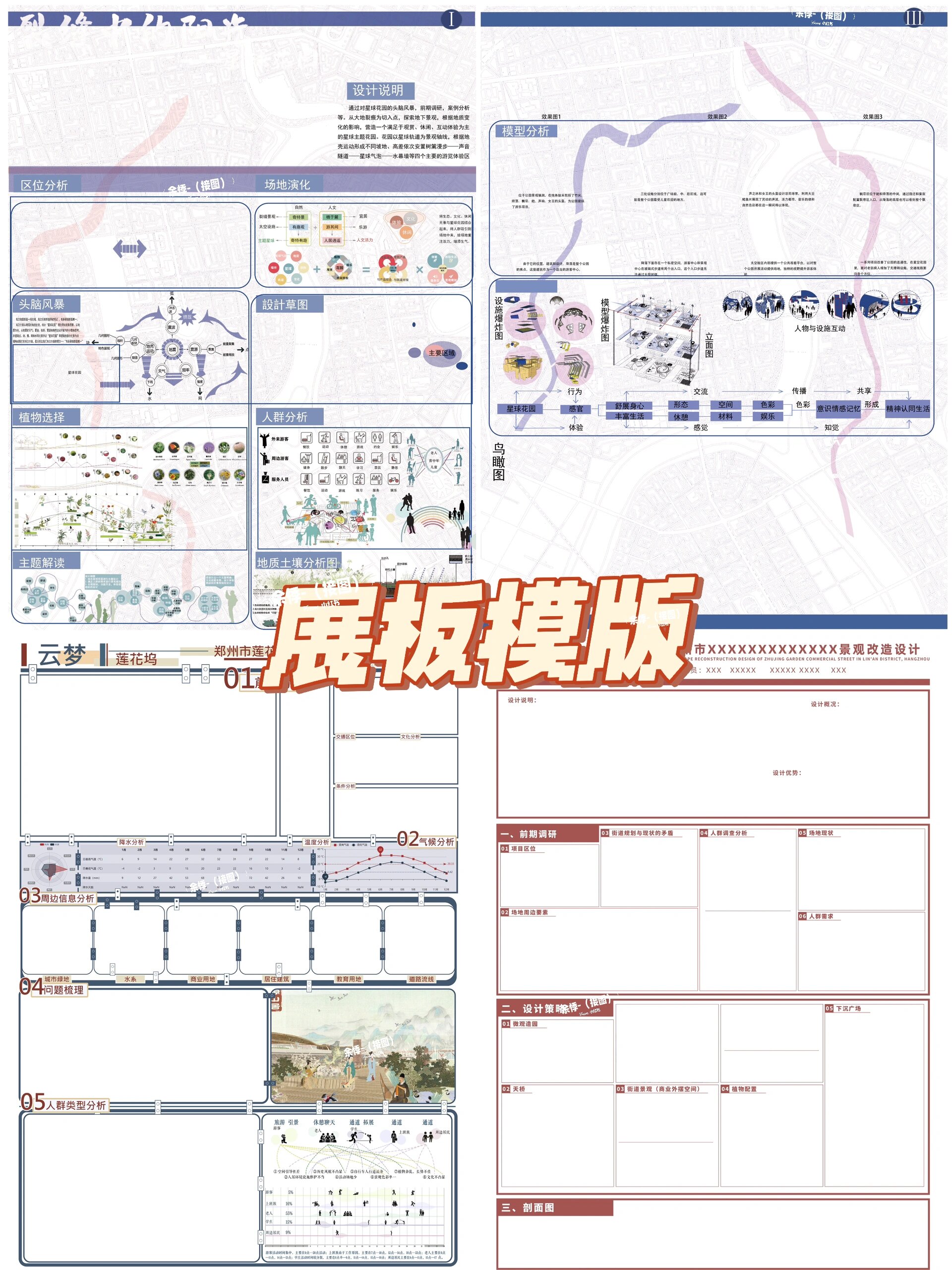 展板模版景观风景园林展板展板排版设计模板           展板模版92