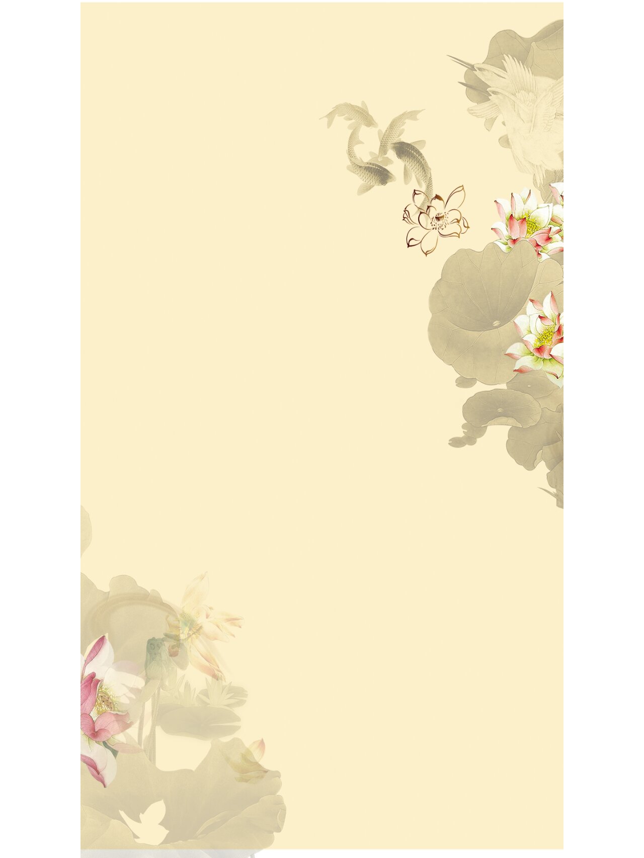 中国风古风水墨背景|花鸟工笔画展板背景