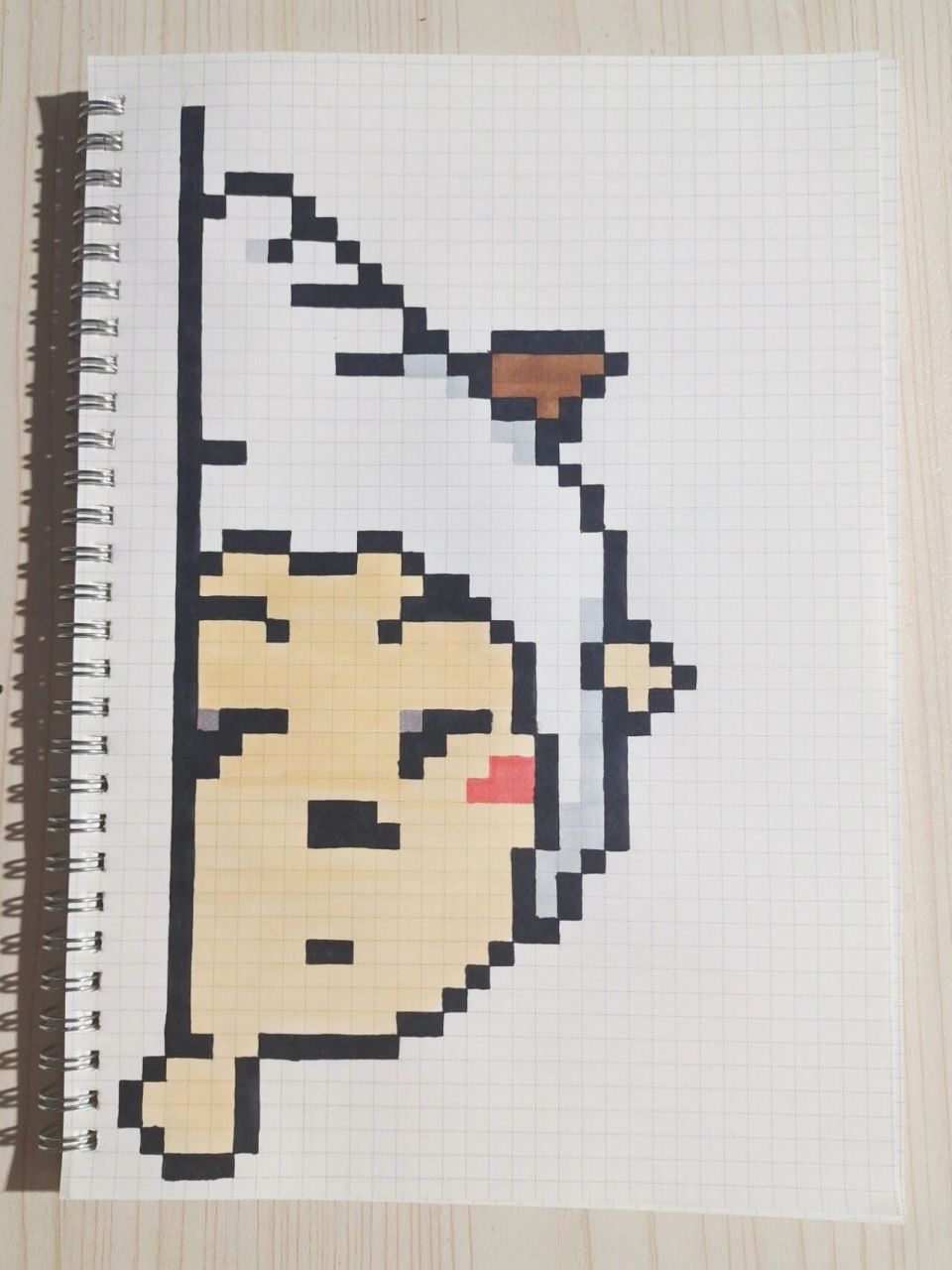 懒羊羊像素画教程 临摹 马克笔 b5网格本 色号:14, 95, 169, wg3, gg3